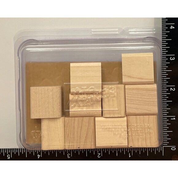 STAMPIN' UP! 111606 BITTY BASICS Wood Rubber Stamp set of 10 THANKS SMILE HELLO - Picture 2 of 2